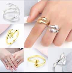 Hug design Ring Pack of 2۔Gold