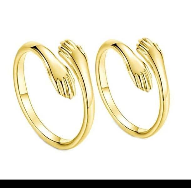 Hug design Ring Pack of 2۔Gold 1