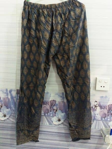 3 Pc suit with block printed shirt, trouser and dupatta 3