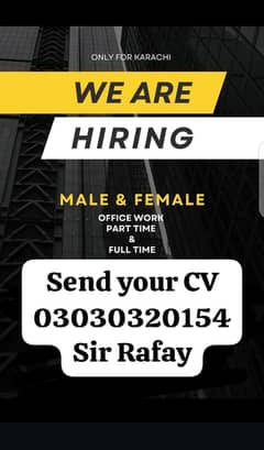 We are hairing males and females candidate