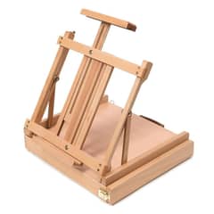 SINOART Wooden Box Table-Top Easel With Storage Box (Beech Wood) 0