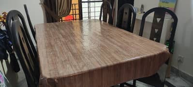 Wooden Dining table with 6 chairs