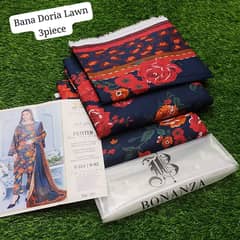 Bonaza New Vol Bana Doria Lawn/3PCs womens unstitched lawn/Luxury suit