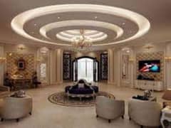 gypsum board false ceiling and complete interior  works