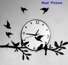 3D birds  tree design analogue wall clock