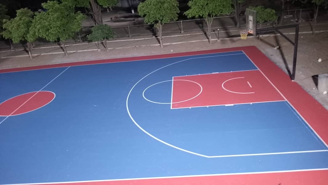 Basketball court Flooring|Futsal Ground 10mm  rubber acrylic coating 8