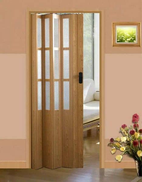 folding fly screen folding PVC door sliding aluminum door 7