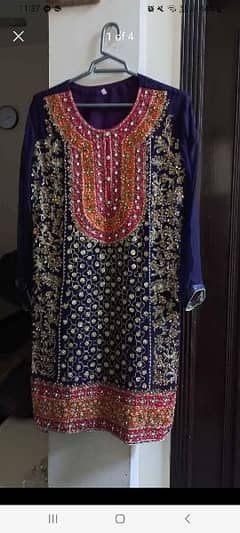 Fancy Chiffon dress with heavy work only 1 time used