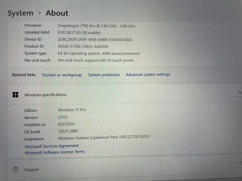 Lenovo Flex 5G 14" Touch Snapdragon 8cx 2.84 GHz 8GB Ram 5