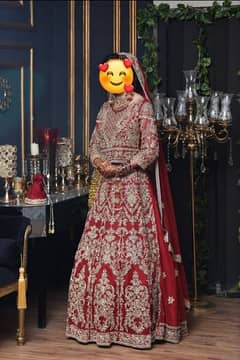 Bridal Lehnga in Red colour, just like new for sale in cheap fairs,