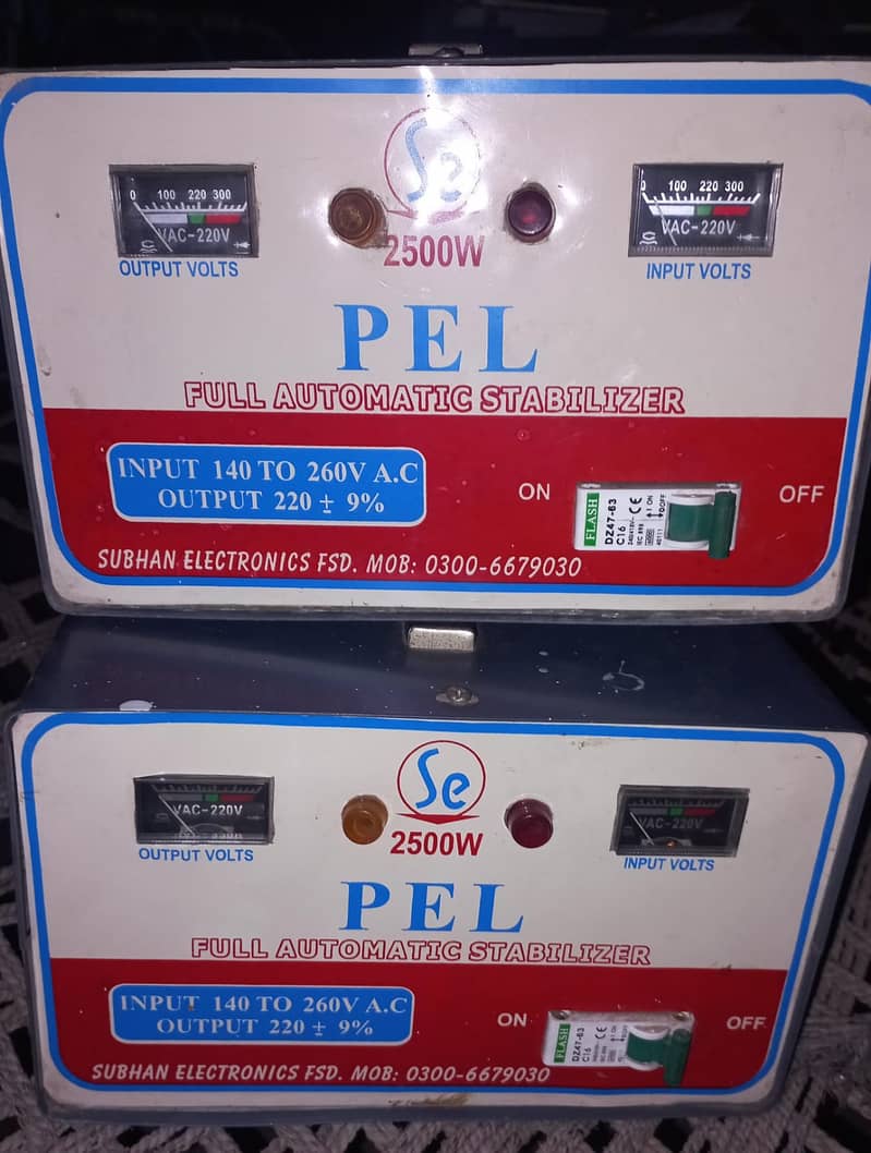 2 Automatic Voltage PEL Stabilizer 2500 watt 3