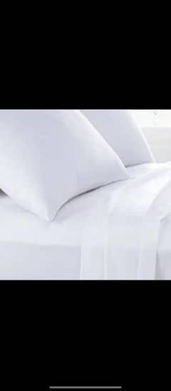 Rich Cotton Plain Bedsheet Set - 3 Pieces - White