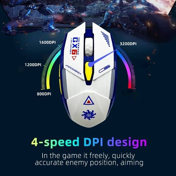 GX6 Snowflake Wireless Mouse Gaming 12