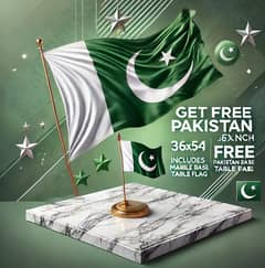 Buy Marble Table Flag & get a Free 36x54" Pakistan Flag,  03008003560