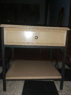 beige wood side table 0