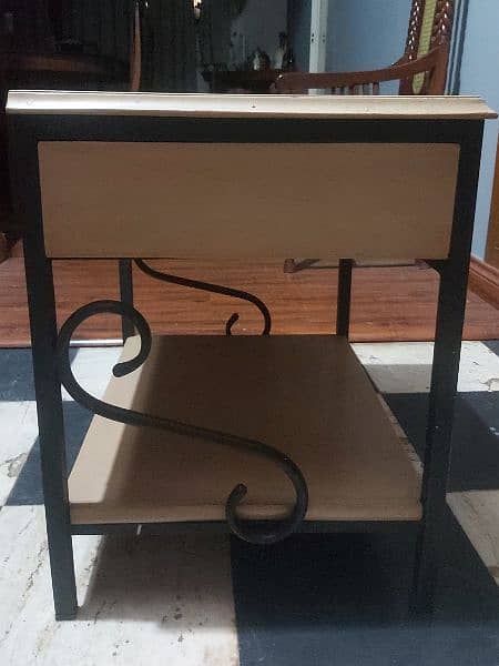 beige wood side table 1