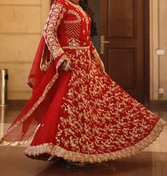 Bridal Barat Dress in Blood Ret color