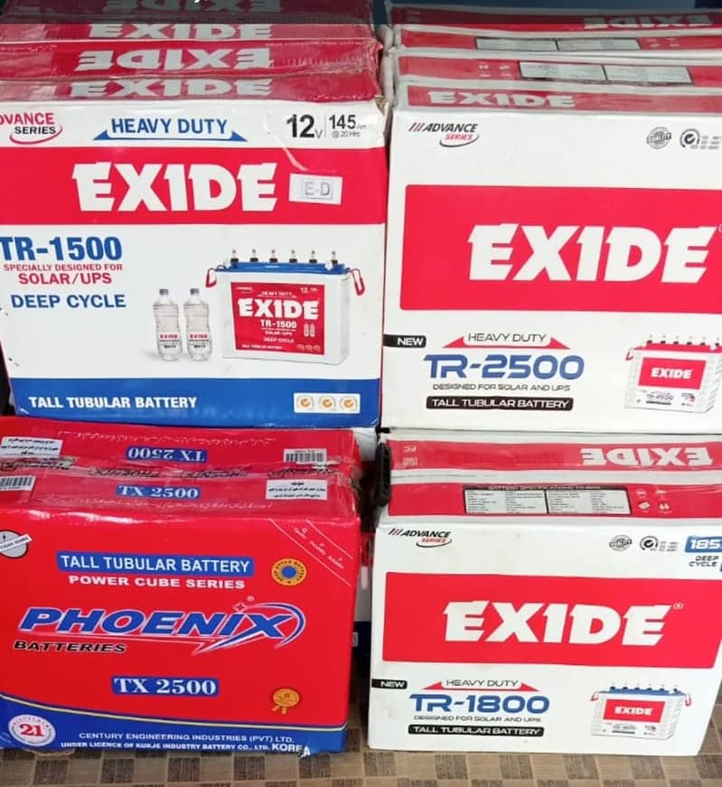 Exide Tall Tubular Battery TR1800 12V 185AH 4