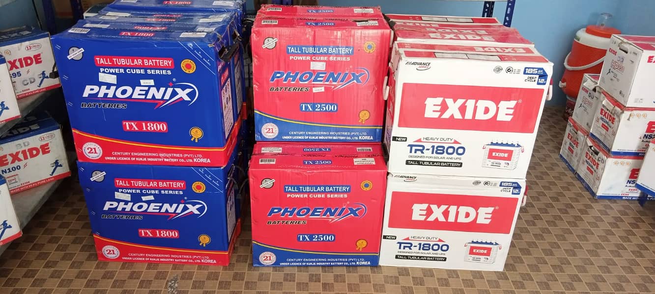 Exide Tall Tubular Battery TR1800 12V 185AH 8