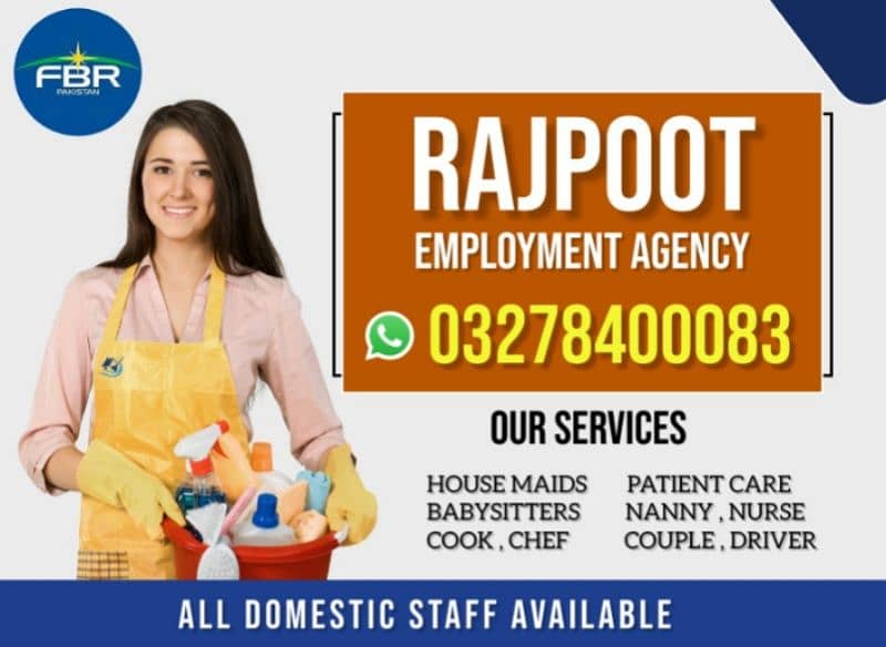 Maids / House Maids / Cook / patient care / Baby Sitter maid available 0