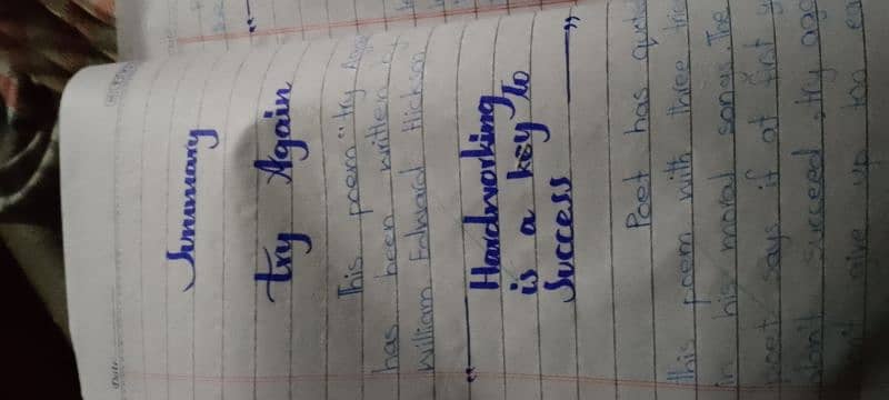 real hand writing assignments 7