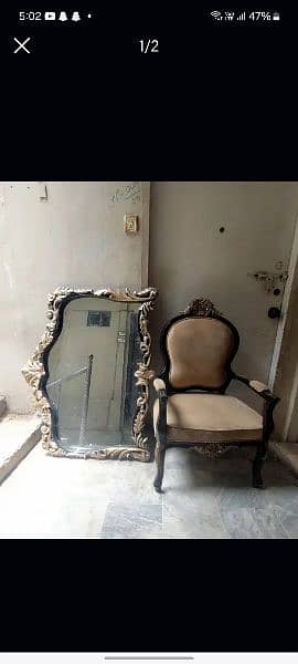 2 designing chairs 1 table 1 designing mirror 0