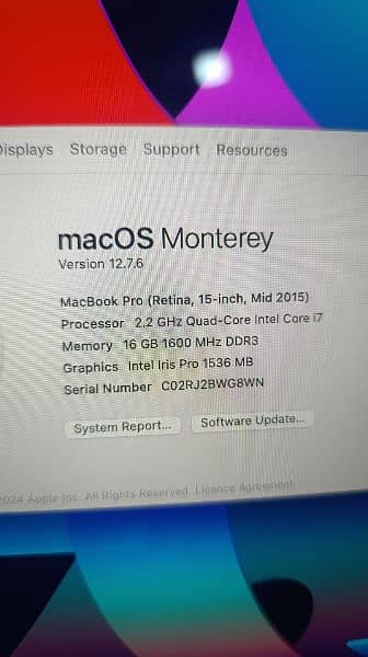 Macbook Pro 2015 16 gb ram 5