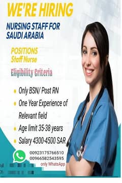 nursing staff required in Saudi Arab