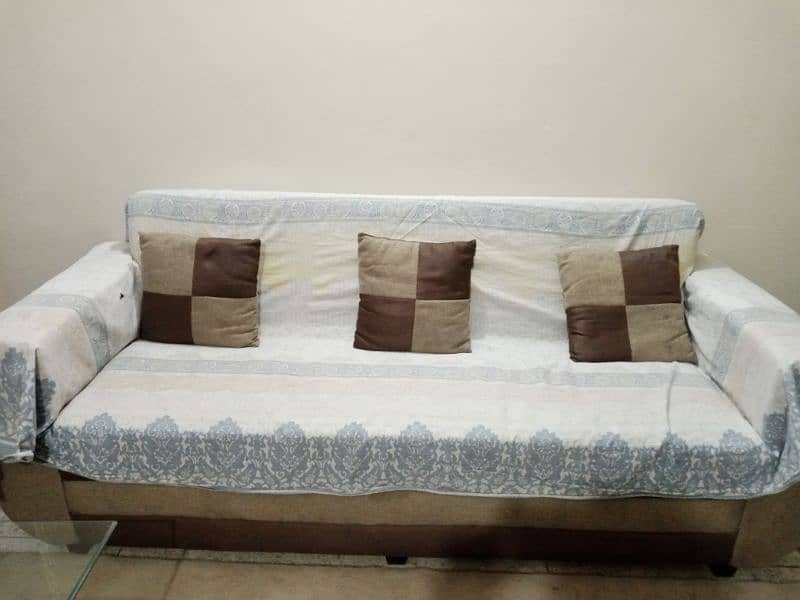 brown color sofa set 5 seater 0