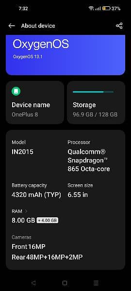 OnePlus 8 8/128 Snapdragon official pta approved 10/10 condition 3