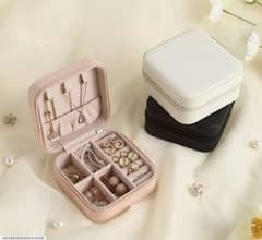 Portable mirror jewelry storage box