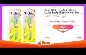 Pack Of 3 - Tinkle Eyebrow Razor Easily Remove Hair For Women