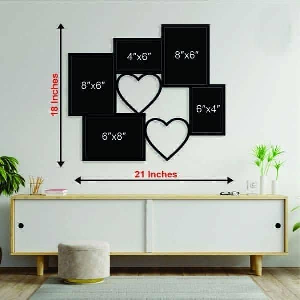 Heart design Family portrait 3d Art wall hanging frame 1