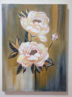 Peony flower canvas painting18×24 inch