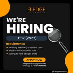 We are Hiring CSR for MEDICARE Campaign