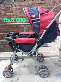 Baby Stroller Red & Blue Lite Gray Imported Frame  ( 0303 6350344 )