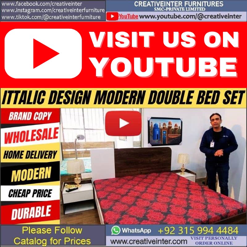 Double Bed Set Full King Size Dressing Almari Single Home Furniture 2