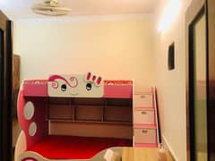 Hello Kitty Bunk Bed with one new molty foam mattress