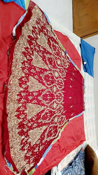 bridal hande made lehnga fully embroided. . 0