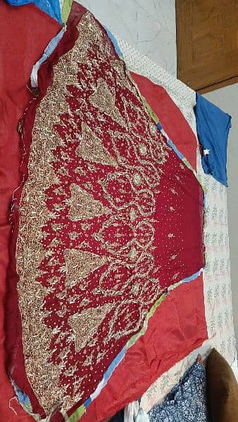 bridal hande made lehnga fully embroided. . 1