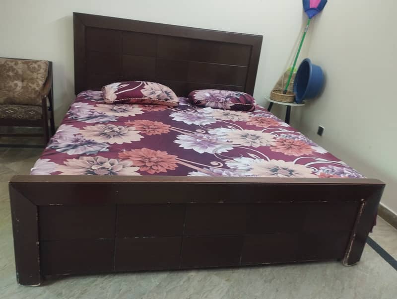 Wooden Bed with Mattress 1