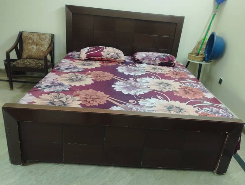 Wooden Bed with Mattress 9