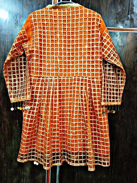 ORANGE SINGLE FROCK SHAADI DRESS 0