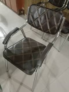 Silver rod 2 inch pipe Leather chair