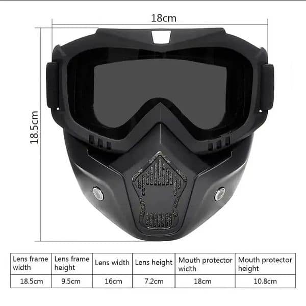 Sports Face Mask with Detachable Goggles 1