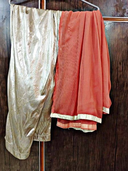 PEACH AND GOLDEN GONE  SHAADI DRESS 2