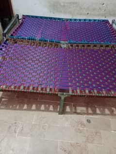 02 large folding iron bed