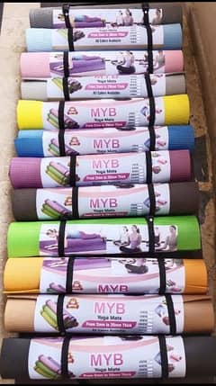 yoga mats and interlocking floor mats available in multiple colors.