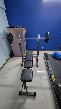 Bench press and dumbells