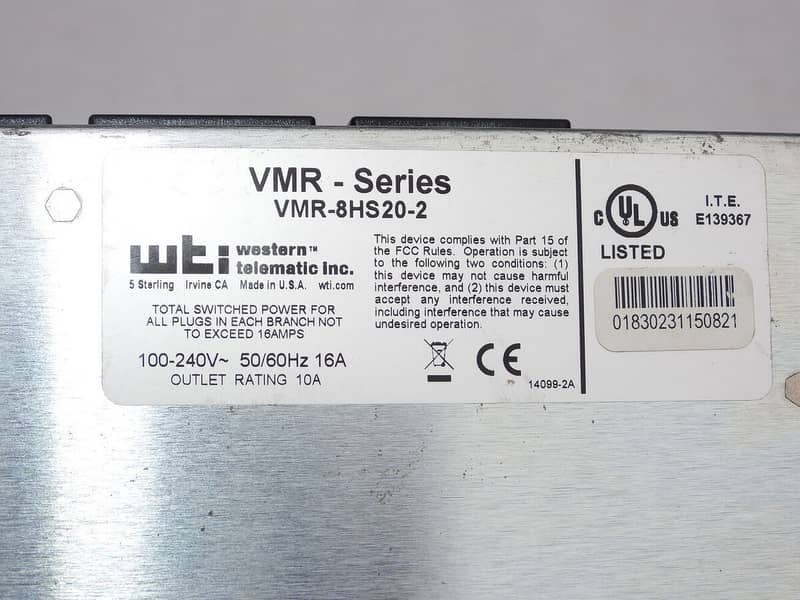 VMR-8HS20-2 Outlet Metered PDU 20A 208V (8)C13 3